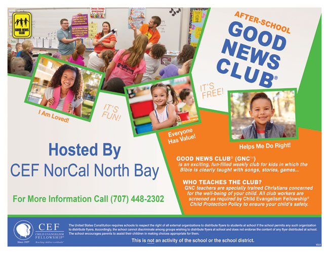 Register Your Child For A Good News Club At CEF Norcal